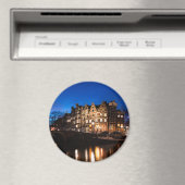 Amsterdamer Kanalhäuser nachts Magnet (In Situ (Geschirrspüler))