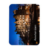 Amsterdamer Kanalhäuser nachts Magnet (Vertikal)