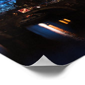 Amsterdamer Kanalhäuser nachts Poster (Ecke)