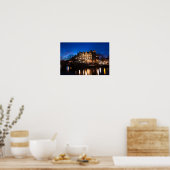 Amsterdamer Kanalhäuser nachts Poster (Küche)