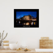 Amsterdamer Kanalhäuser nachts Poster (Küche)