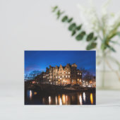 Amsterdamer Kanalhäuser nachts Postkarte (Stehend Vorderseite)