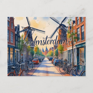 Amsterdamer Skyline Postkarte