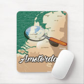 Amsterdamer Vintager Stadtplan Mousepad (Mit Mouse)