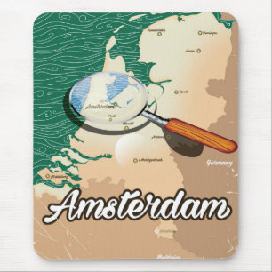 Amsterdamer Vintager Stadtplan Mousepad