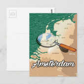 Amsterdamer Vintager Stadtplan Postkarte (Vorne/Hinten)