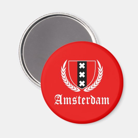 Amsterdamer Wappen Magnet (Vorderseite/Rückseite)