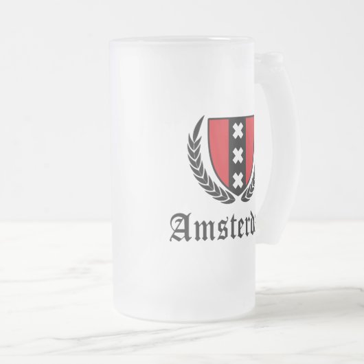Amsterdamer Wappen Mattglas Bierglas (VorderseiteRechts)
