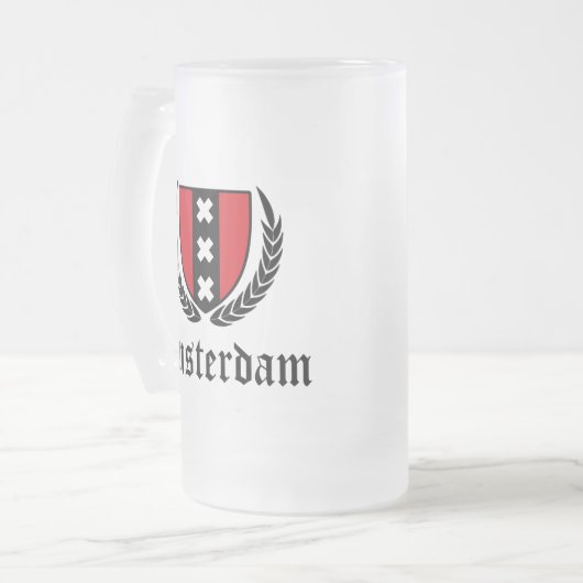 Amsterdamer Wappen Mattglas Bierglas (Vorderseite Links)