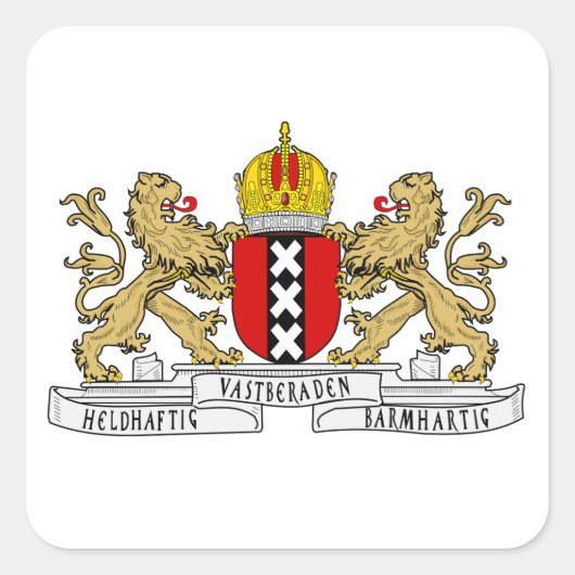 Amsterdamer Wappen Quadratischer Aufkleber (Vorderseite)
