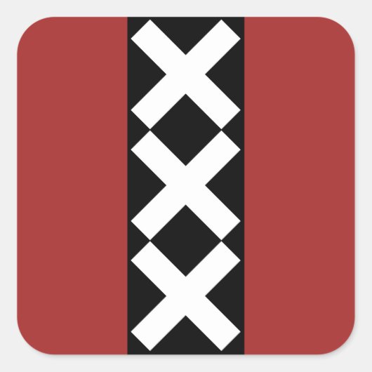 Amsterdamer Wappen Quadratischer Aufkleber (Vorderseite)