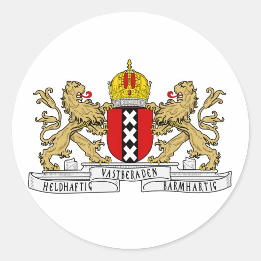 Amsterdamer Wappen Runder Aufkleber (Vorderseite)