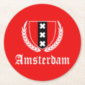 Amsterdamer Wappen Runder Pappuntersetzer (Vorderseite)