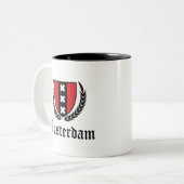 Amsterdamer Wappen Zweifarbige Tasse (Vorderseite Links)