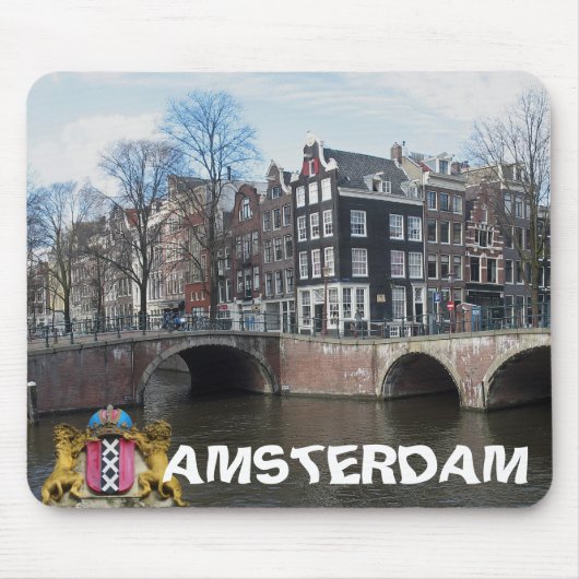 Amsterdamkanal-u. -brücken-Foto Mousepad (Vorne)