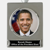 Amt des designierten Präsidenten Barack Obama Banner-Ornament Silber (Vorderseite)