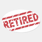 amtlich pensioniert ovaler aufkleber (Vorderseite)