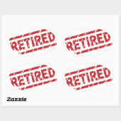 amtlich pensioniert ovaler aufkleber (Blatt)