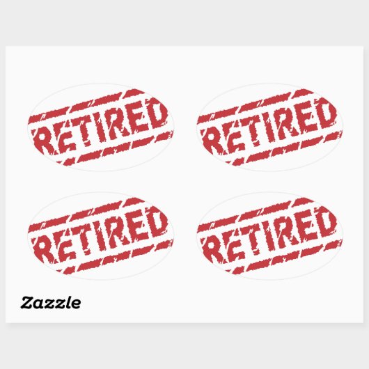 amtlich pensioniert ovaler aufkleber (Blatt)