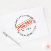 amtlich zugelassene Krankenschwester - bestanden n Runder Aufkleber (Umschlag)