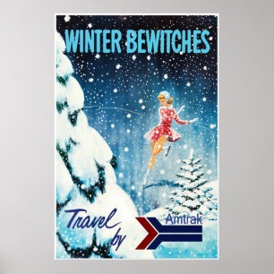 AMTRAK-Winter-Bahnreiseplakat Poster