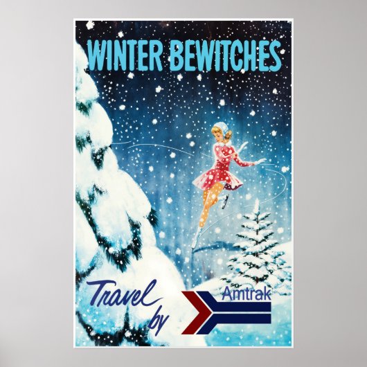 AMTRAK-Winter-Bahnreiseplakat Poster (Vorne)