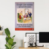 Amts-, Keuchen- und Niesen verbreiten Krankheiten Poster (Heimbüro)