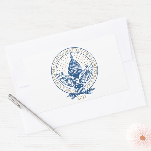 Amtseinführung Trump Pence 2017 Rechteckiger Aufkleber (Umschlag)