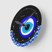 Amulet & Evil Eye Talisman, Türkisch / Arabisch Runde Wanduhr (Winkel)