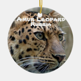 Amur Leopard, gefährdete Arten Keramik Ornament