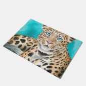 Amur Leopard Watercolor Art Fußmatte (Schrägansicht)
