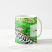 Amur-Tiger auf grüner Tasse (VorderseiteRechts)