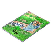 Amur Tiger in grünem Spiralheft Notizblock (Linke Seite)