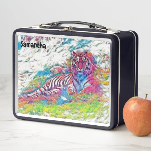 Amur Tiger in Pink Metal Lunchbox (Beispiel)