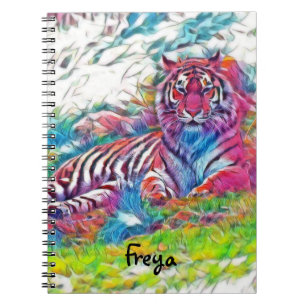 Amur Tiger in rosa Spiralplatte Notizblock