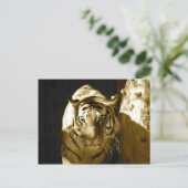Amur Tiger in Sepia Postkarte (Stehend Vorderseite)