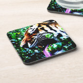 Amur Tiger Küstenercna Getränkeuntersetzer (Linke Seite)