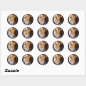 Amur Tiger Runder Aufkleber (Blatt)