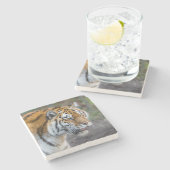 Amur tiger steinuntersetzer (Seitenansicht)