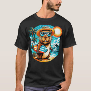 amüsante Capybara mit einer Sonnenbrille und einer T-Shirt