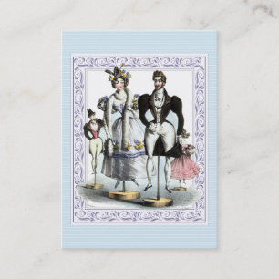 Amüsante Vintage Französische Mode Puppenfamilie Visitenkarte
