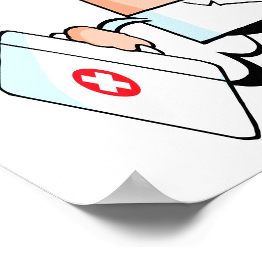 amüsanter Doktor am Cartoon Poster (Ecke)