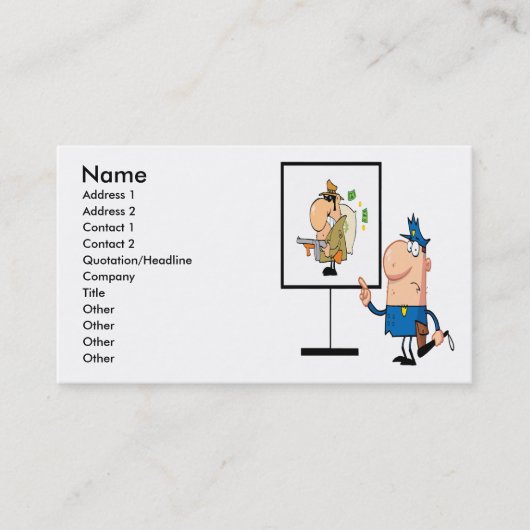 amüsanter Polizeibeamter mit Gangverdächtigen Visitenkarte (Vorderseite)