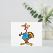 amüsanter Rindertruthahn-Cartoon Postkarte (Stehend Vorderseite)