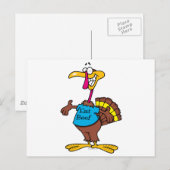 amüsanter Rindertruthahn-Cartoon Postkarte (Vorne/Hinten)