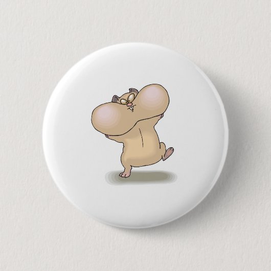 amüsanter Wangen-Hamster Button (Vorderseite)