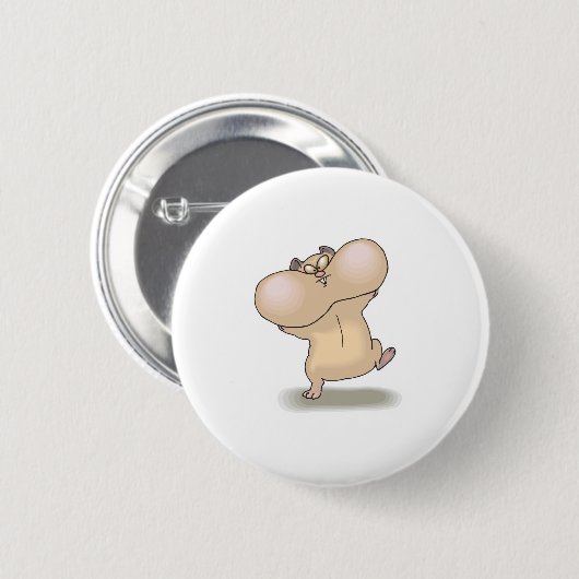 amüsanter Wangen-Hamster Button (Vorne & Hinten)