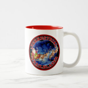 Amüsanter Weihnachtsmann - terrestrischer Pionier Zweifarbige Tasse