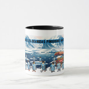 Amüsantes Team argentinischer Pinguine auf einem Tasse