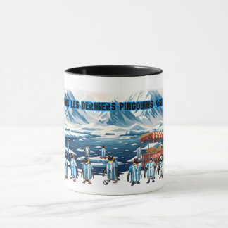 Amüsantes Team argentinischer Pinguine auf einem Tasse